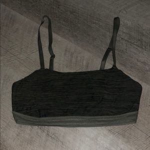 Army green sports bra with cute mesh